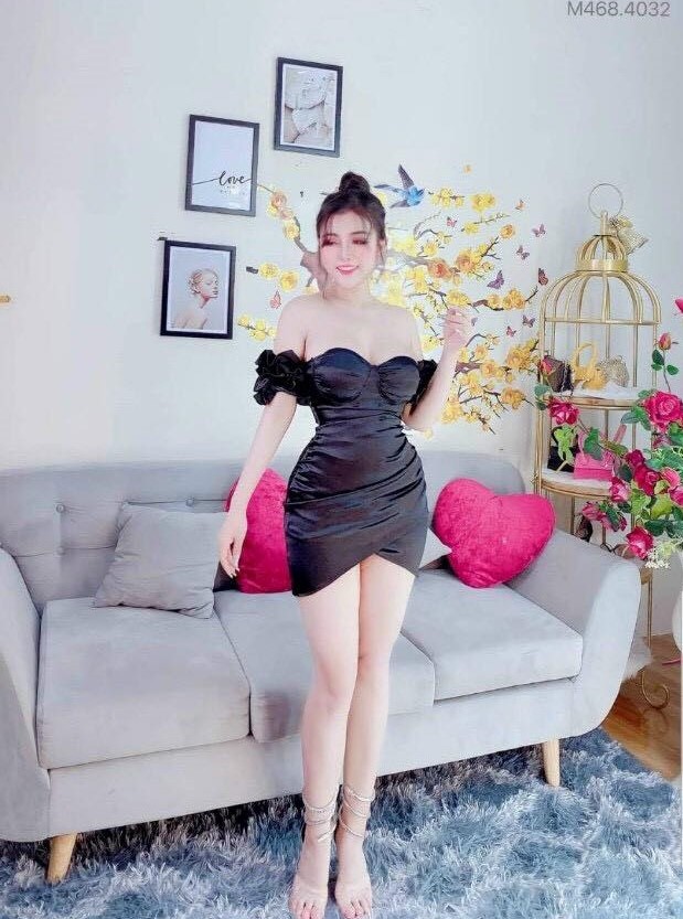 Đầm body ôm trễ vai thiết kế lụa satin ( có mút ) fashionzero