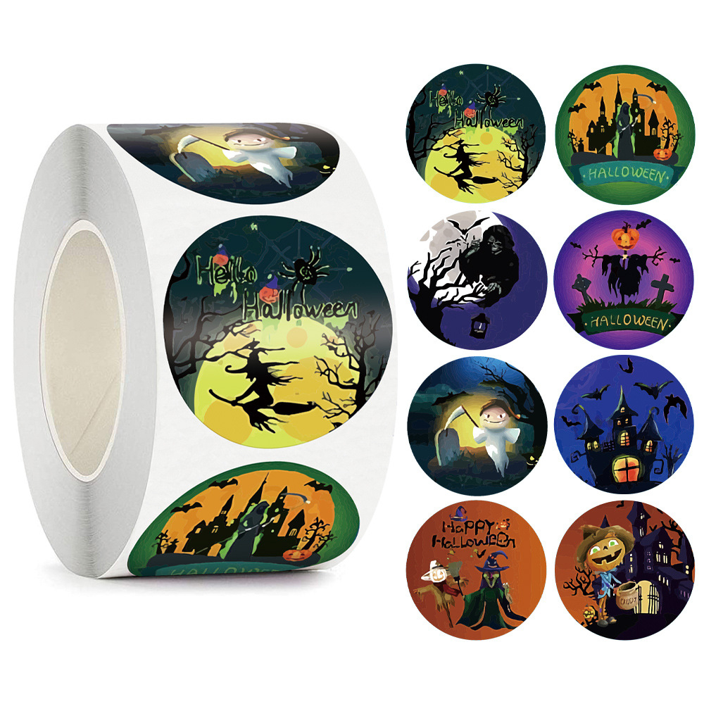 500pcs/roll Halloween Pumpkin Ghost Seal Label Sticker Party Gift DIY Decoration Label 2.5CM
