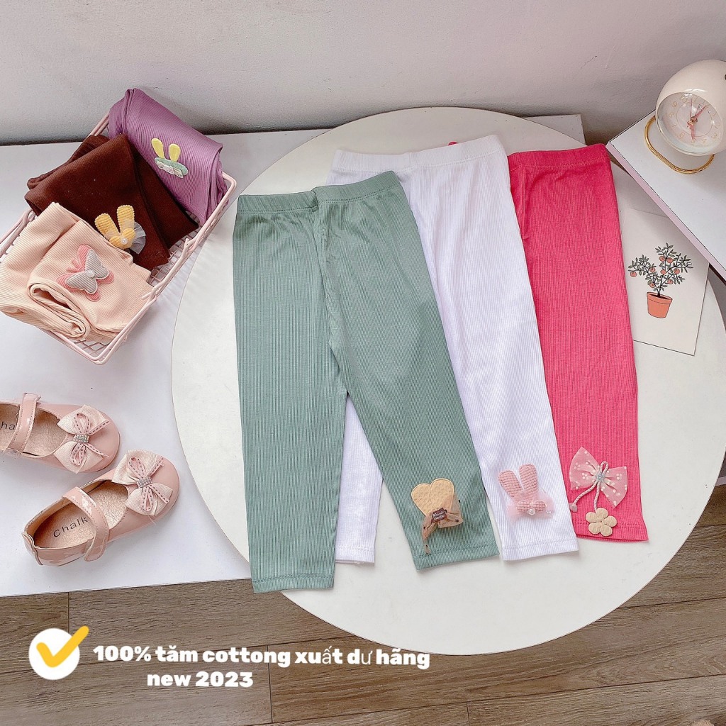 COM BO 4 QUẦN LEGGING TĂM CHO BÉ MỀM MỊN (QT)