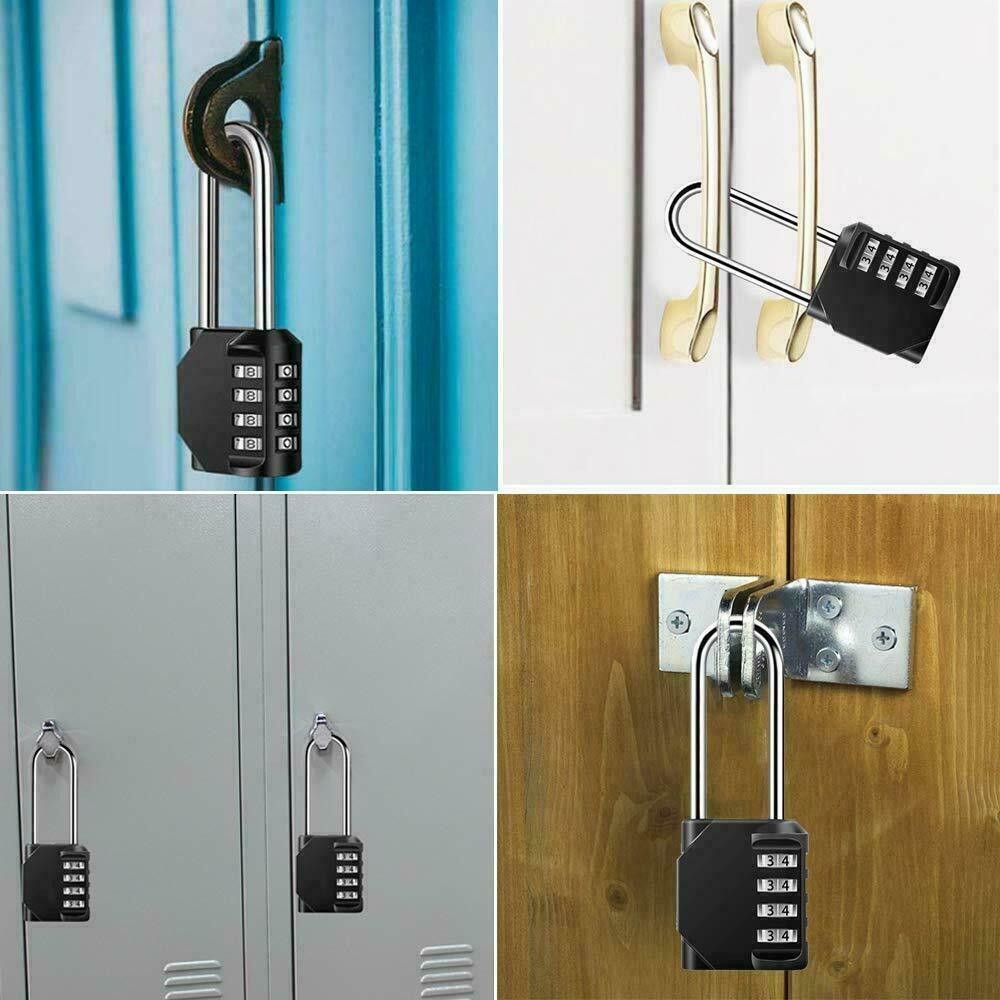 SARAHBOWSH High Security Waterproof Suitcase Outdoor Coded Lock Long Shackle Padlock 4 Digit Number Combination Lock