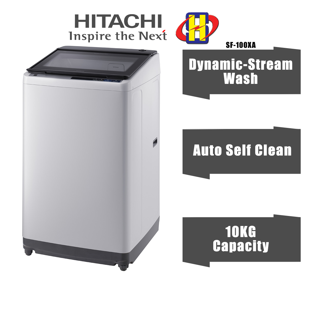 Hitachi Washing Machine (10KG)(Cool Grey) Dynamic Stream Fully Auto Top ...