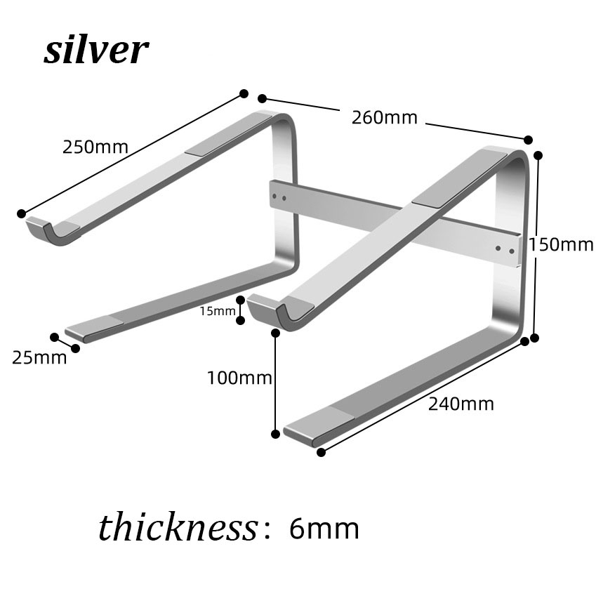CMTS Aluminum Laptop Stand Alloy Stand Foldable Adjustable Height and