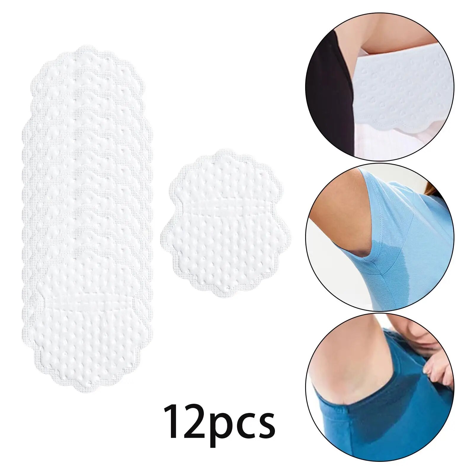 12x Underarm Sweat Pads Disposable Armpit Absorb Sweat Pad for Unisex Dress. 
