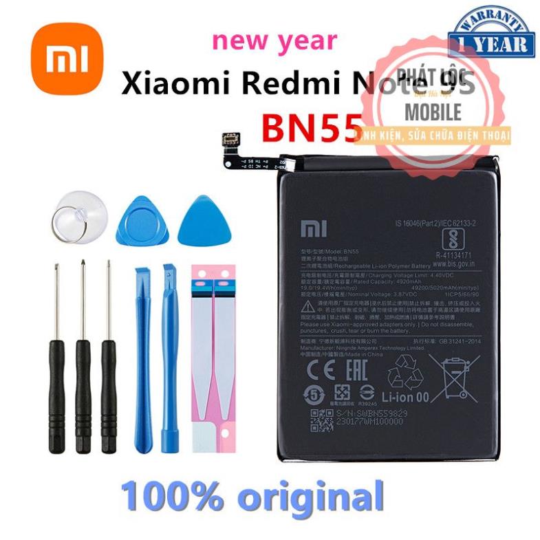 Pin xiaomi redmi note 9s, mã pin bn55, dung lượng 5000mah, bảo hành 3 tháng. tặng kèm bộ tua vít mở máy