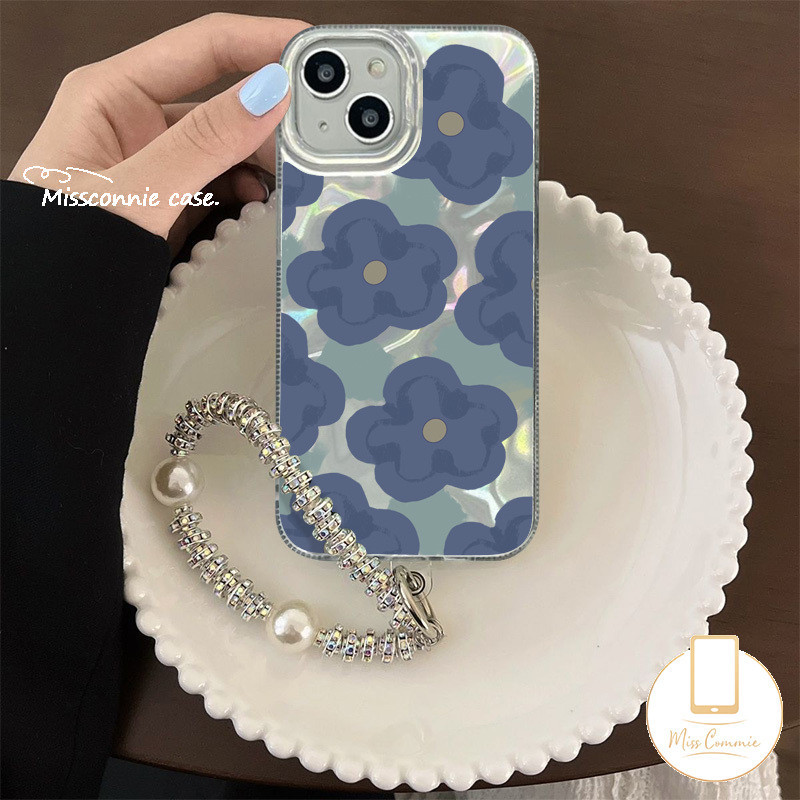 Luxury%20Ripple%20Luster%20Creative%20Pearl%20Bracelet%20Case%20Compatible%20for%20IPhone%2015%207Plus%2014%2012%2011%2013%20Pro%20Max%207%2015%208%2014%20Plus%20X%20XR%20XS%20Max%20SE%202020%20Cute%20Cartoon%20Blue%20Flower%20Painting%20Cover%20-%20Image%205