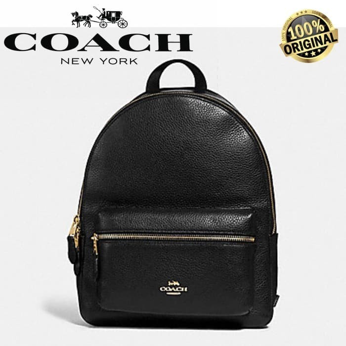 coach charlie medium backpack in Signature Canas With Cherry Motif DetailsSignature coated canvas with smooth leather details Inside zip pocket Zip closure Coach Outlet Coach Mini Charlie