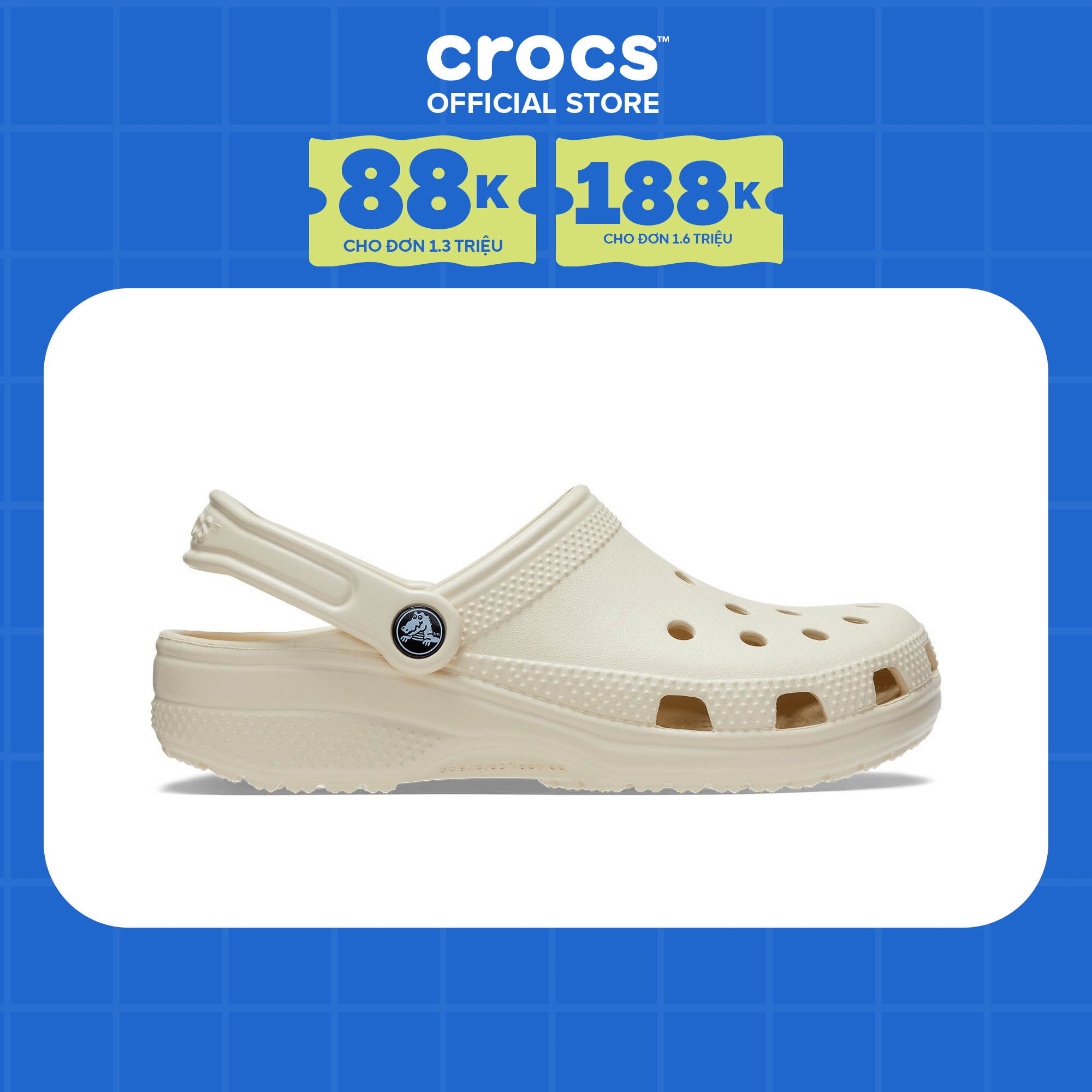 Giày Clog Unisex Crocs Classic - Bone - 10001-2Y2