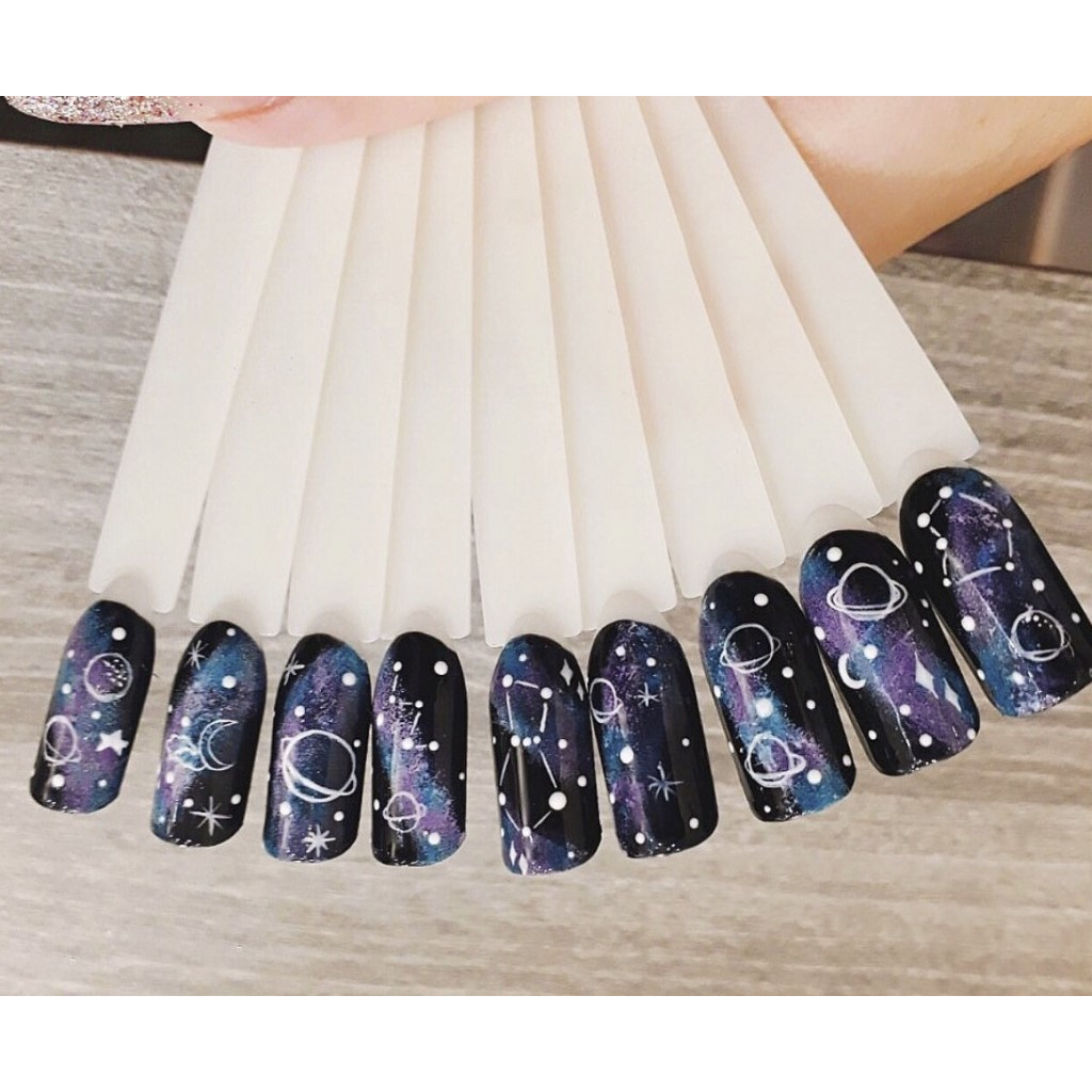 Móng que tập vẽ, tập sơn, làm mẫu nail bịch 50 que (nhọn, vuông, bầu, thang)