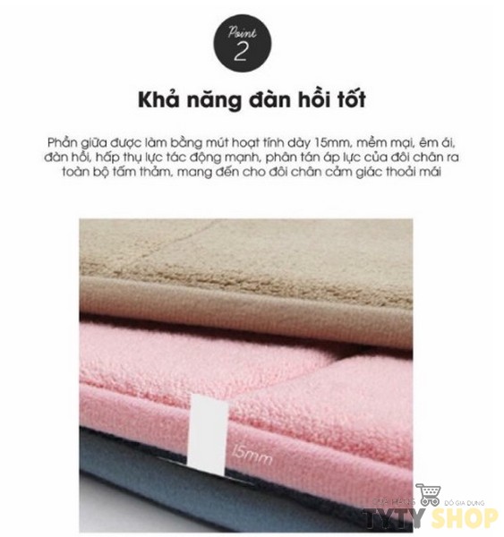 Thảm chùi chân Memory Foam, Lock&Lock, kiểu Basic, cỡ S, 430*610*15mm - MAT512