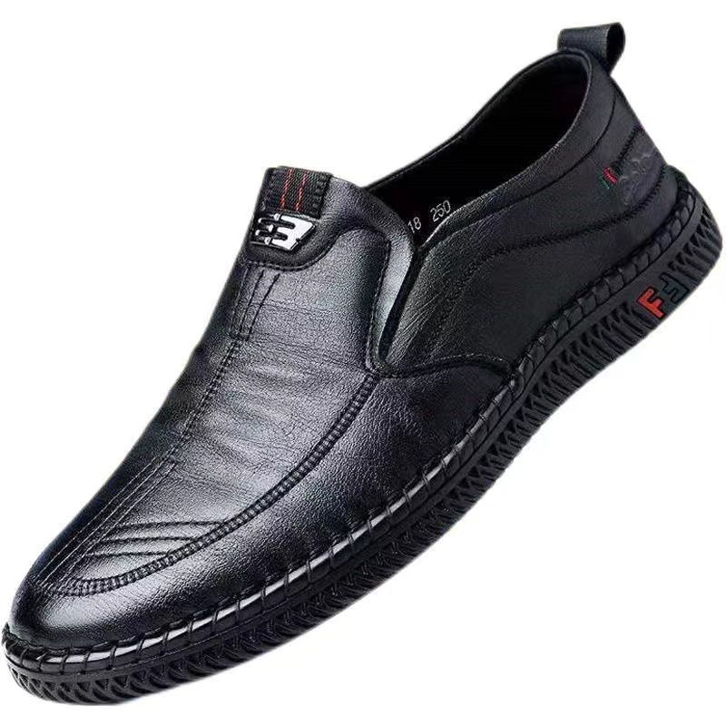 Genuine soft leather shoes Autumn men's leather shoes Breathable Korean casual shoes Soft soles Soft surfaces Everyday versatile men's shoes