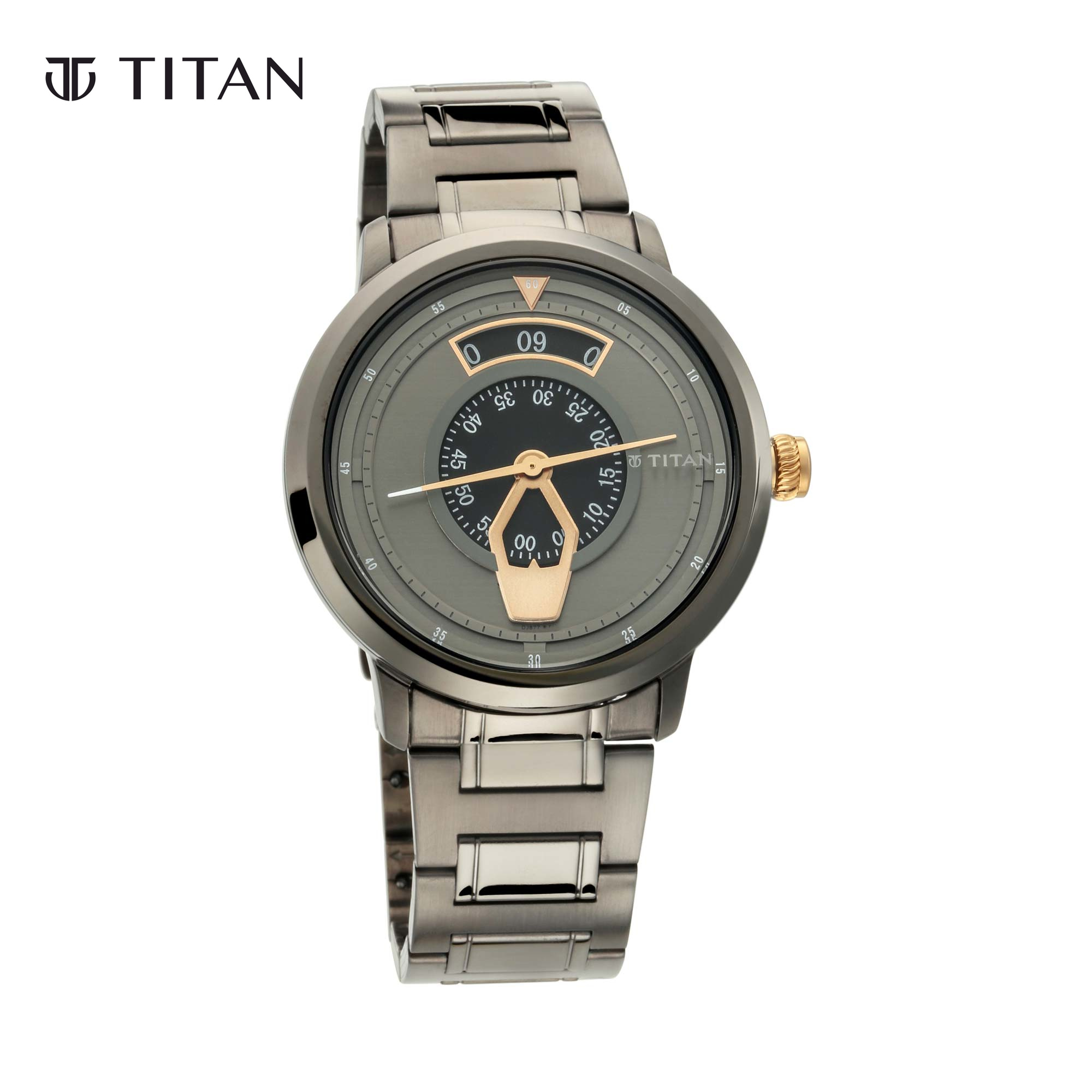 Buy TITAN Mens 45.6 mm Titan Maritime II Anthracite Dial Stainless Steel  Analogue Watch - 1830QM01 | Shoppers Stop