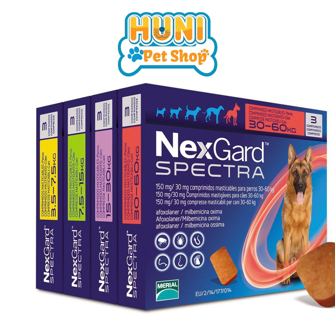 Nexgard Spectra viên nhai trị ve cho chó hiệu quả từ 1-3 tháng - Huni Petshop thumbnail
