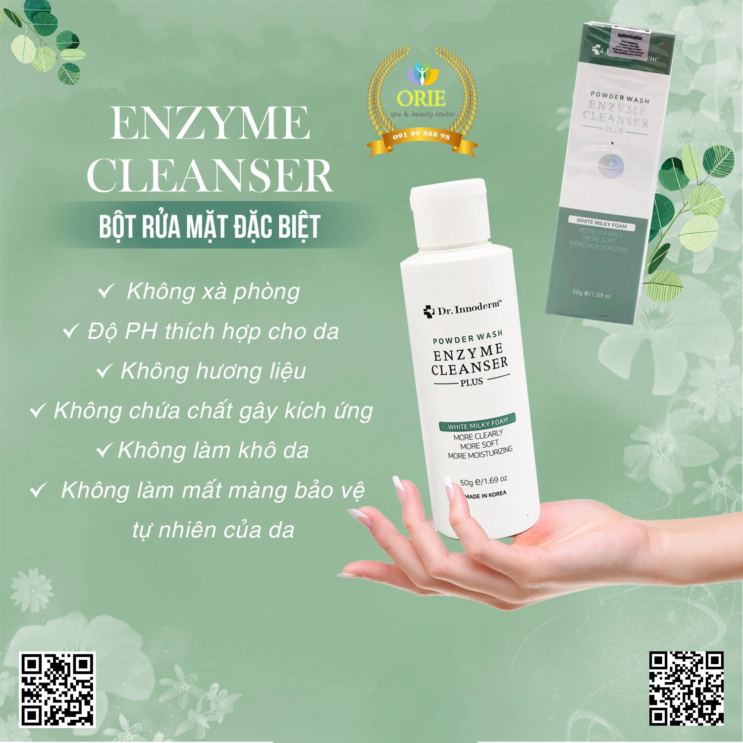 SỮA RỬA MẶT DẠNG BỘT ENZYME CLEANSER (Dr. Innoderm)