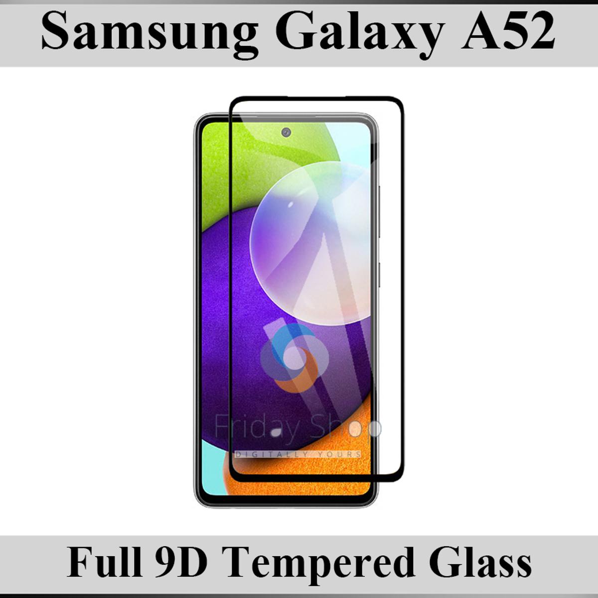 Samsung Galaxy A52 Full Black 9D|5D|6D|10D|11D|21D Tempered Glass Screen Protector Full Glue Edge To Edge For Samsung Galaxy A52