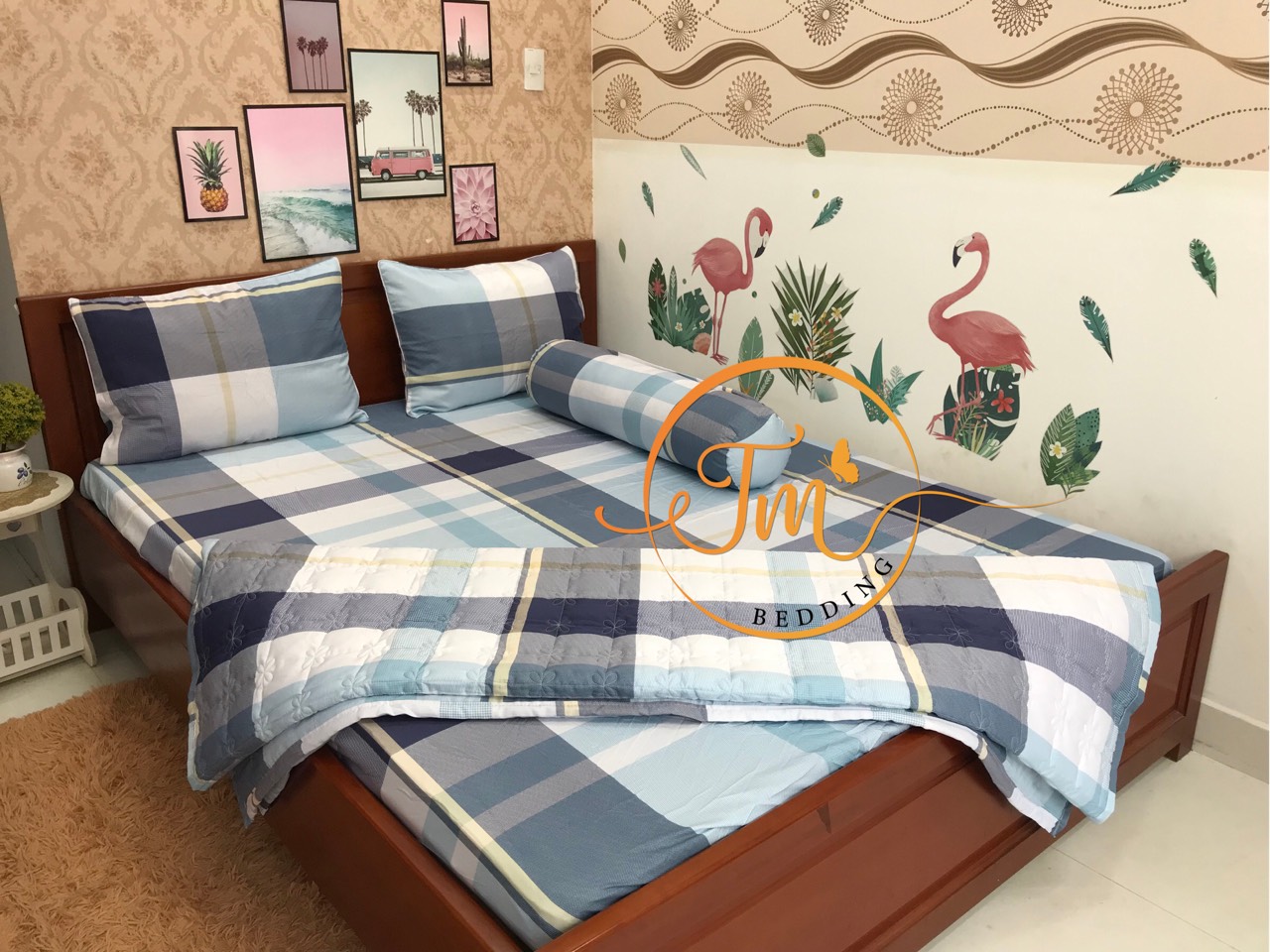 Ga gối lụa tencel mát mịn sang trọng họa tiết xinh yêu áo ôm khóa kéo