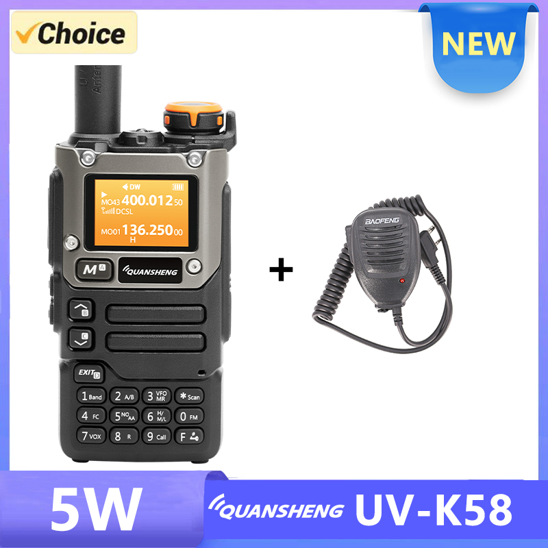  UV-K5 Dual Band Radio 5 Watt Output Portable Two-Way Radio with  NOAA Weather Alert Walkie Talki FM (2pcs) : Electronics