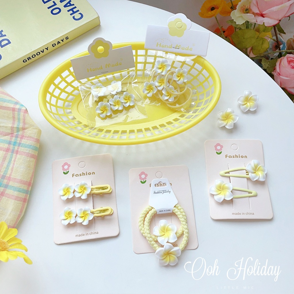 Kẹp tóc, cột tóc hoa sứ dễ thương - Kẹp tóc phong cách Hàn Quốc - Selenshop