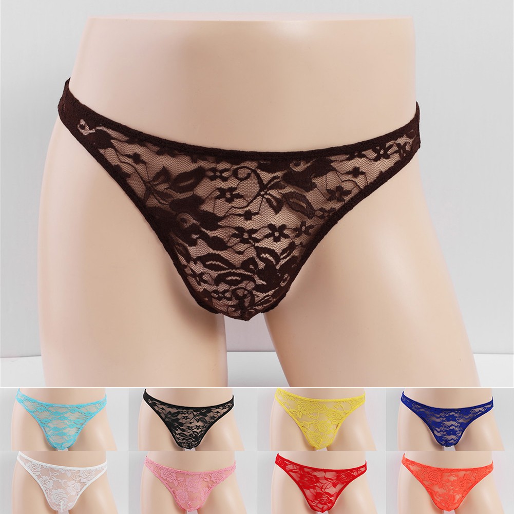 【BLUEHOPE】 Panties Men Briefs Sissy Pouch Translucent Breathable Briefs Underwear