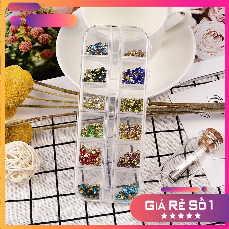 Set đá khối chân nhọn 12 màu siêu sáng - Sugar Nails