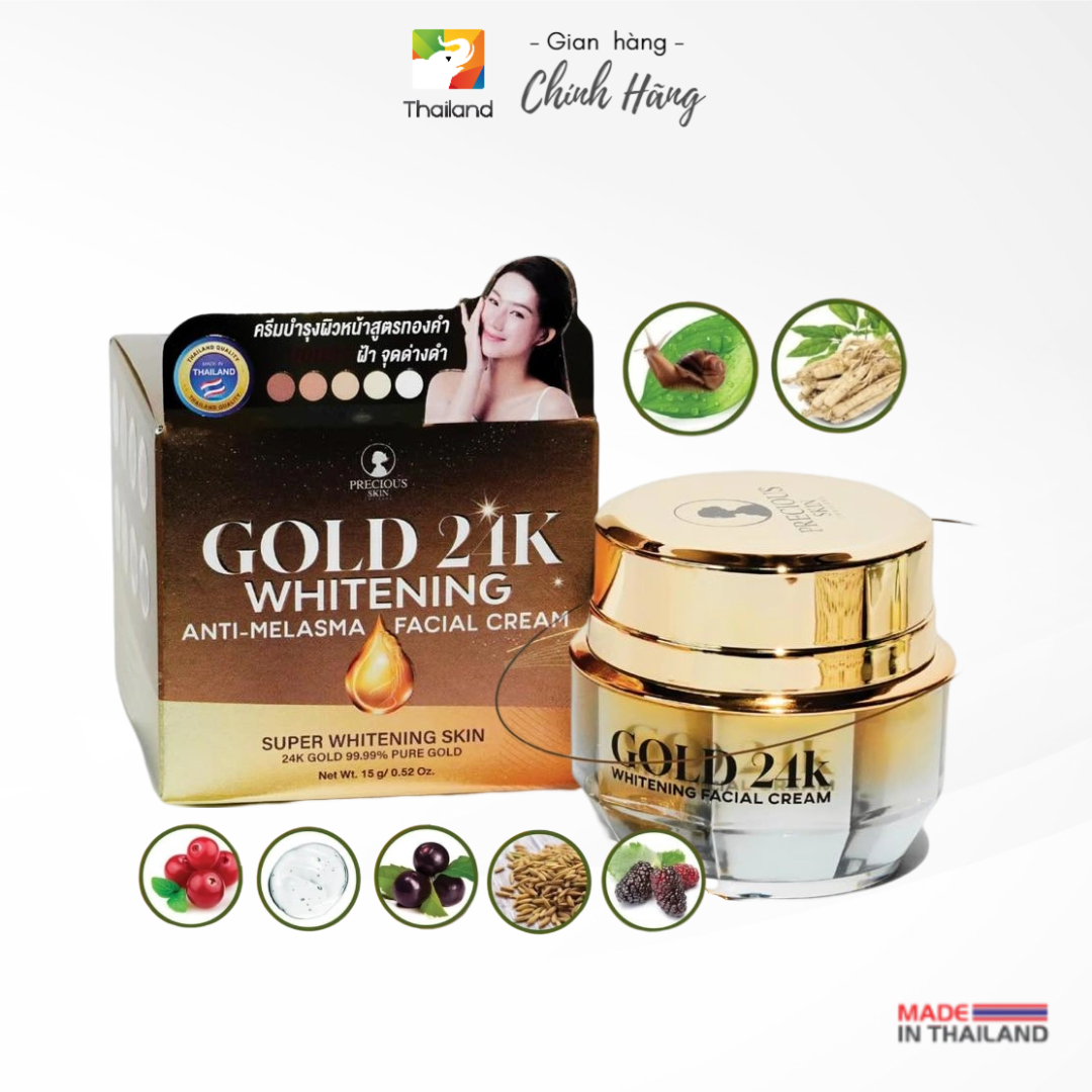 Kem dưỡng trắng da cho da nám, xạm Gold 24K whitening Anti-Melasma Facial Cream Thái Lan