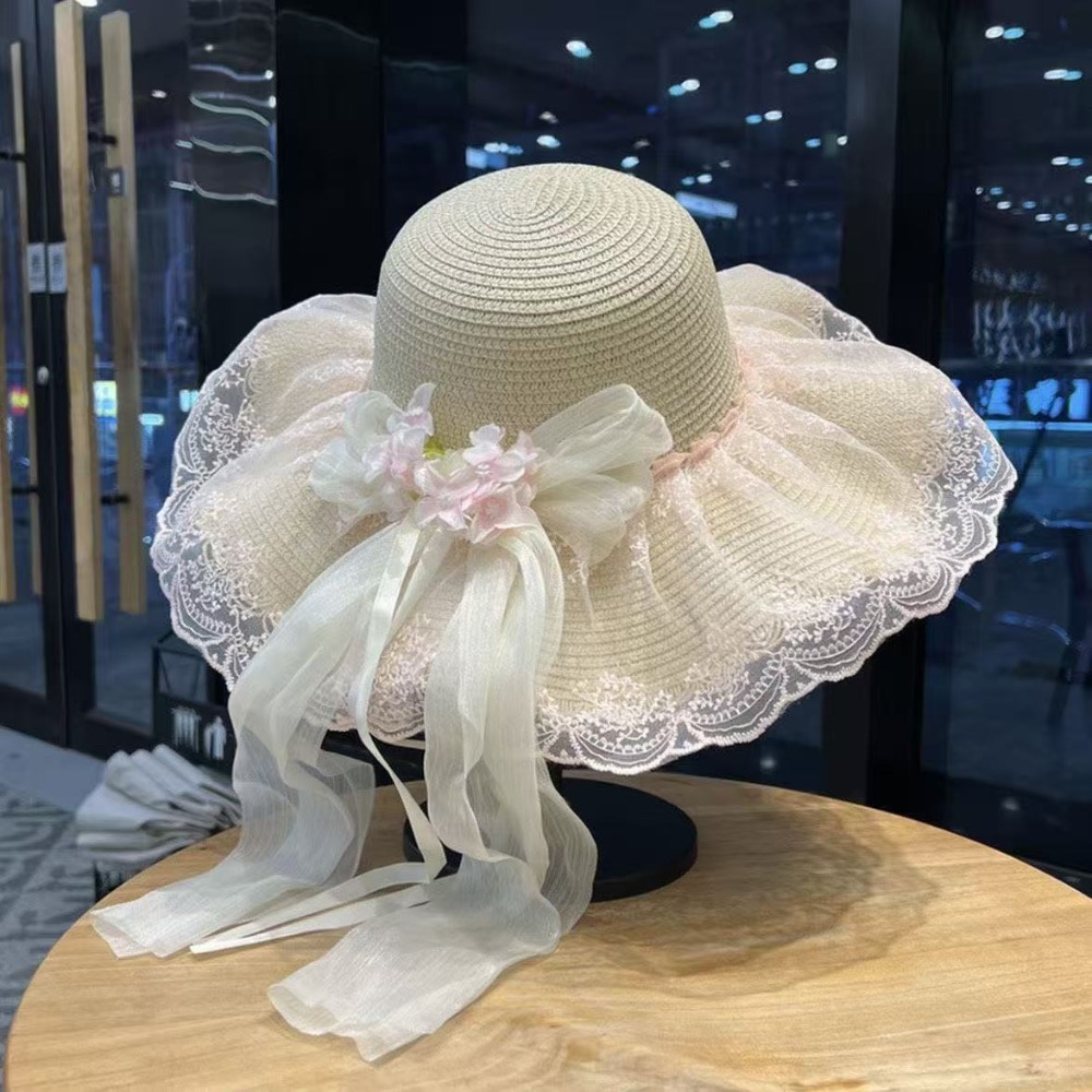 Lightweight%20Floral%20Design%20Woman's%20Straw%20Hat%20Breathable%20Sun%20Protection%20Cap%20UV%20Protection%20Elegant%20Women's%20Sun%20Visor%20Hats%20Summer%20Season%20-%20Image%209