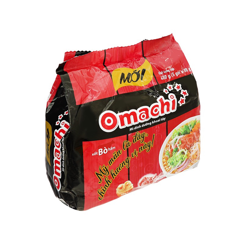 Combo 5 gói mì tôm omachi 80g siêu tiện lợi