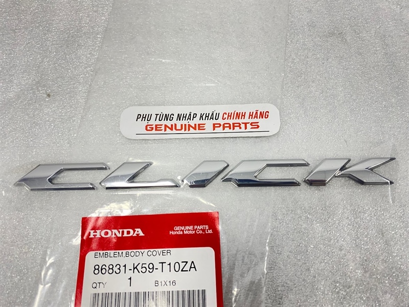 Tem chữ nổi CLICK 2018 2021 chính hãng Honda Thailand 86831-K59-T10ZA