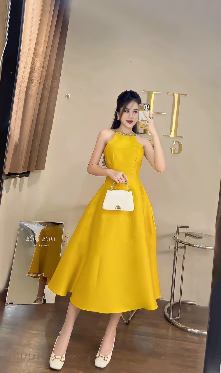 đầm tapata cổ yếm xinh lung linh ld 22