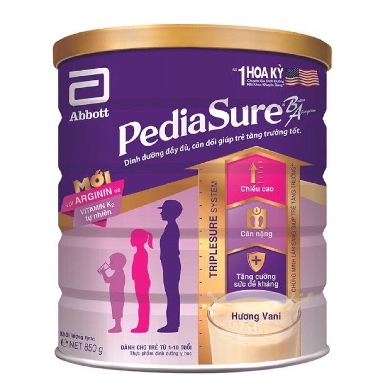 Sữa bột Pediasure 850g hương vani