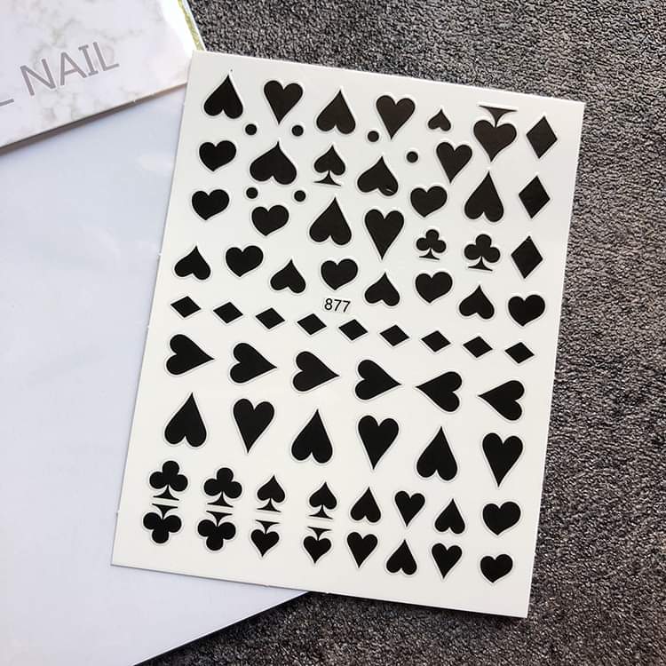 Sticker 3d bài tây dán móng 5.0 byh125