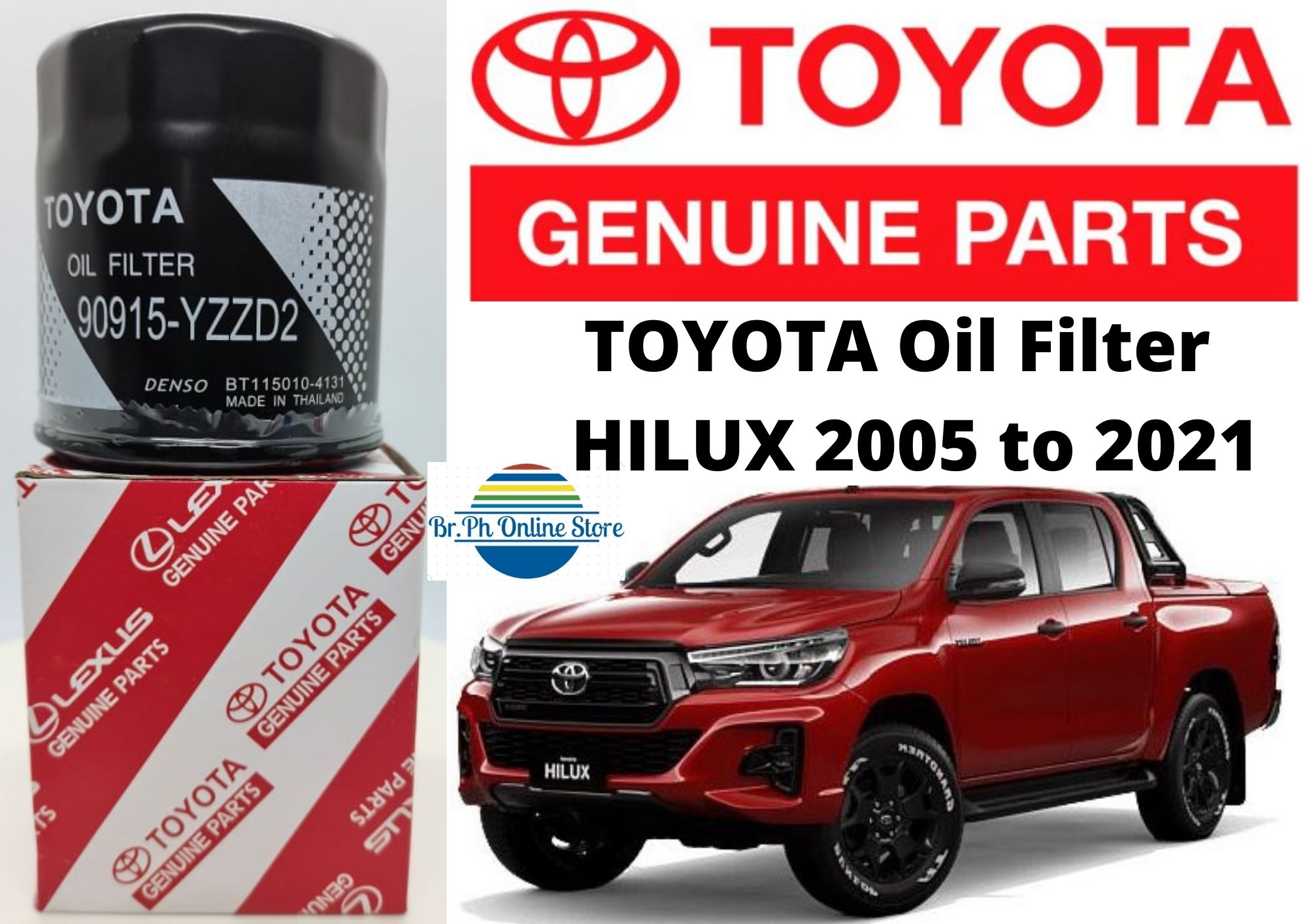TOYOTA OIL FILTER for HILUX 2005 to 2021Manufacturer Part No 90915
