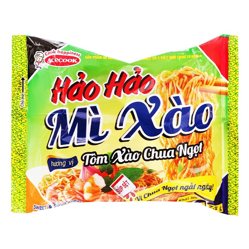 thùng mì xào hảo hảo tôm xào chua ngọt
