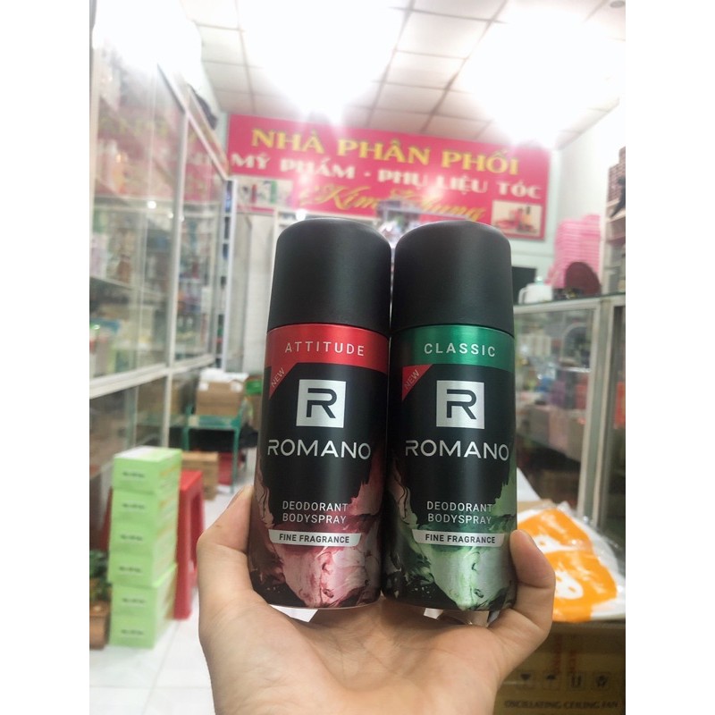 Xịt khử mùi toàn thân Romano 150ml