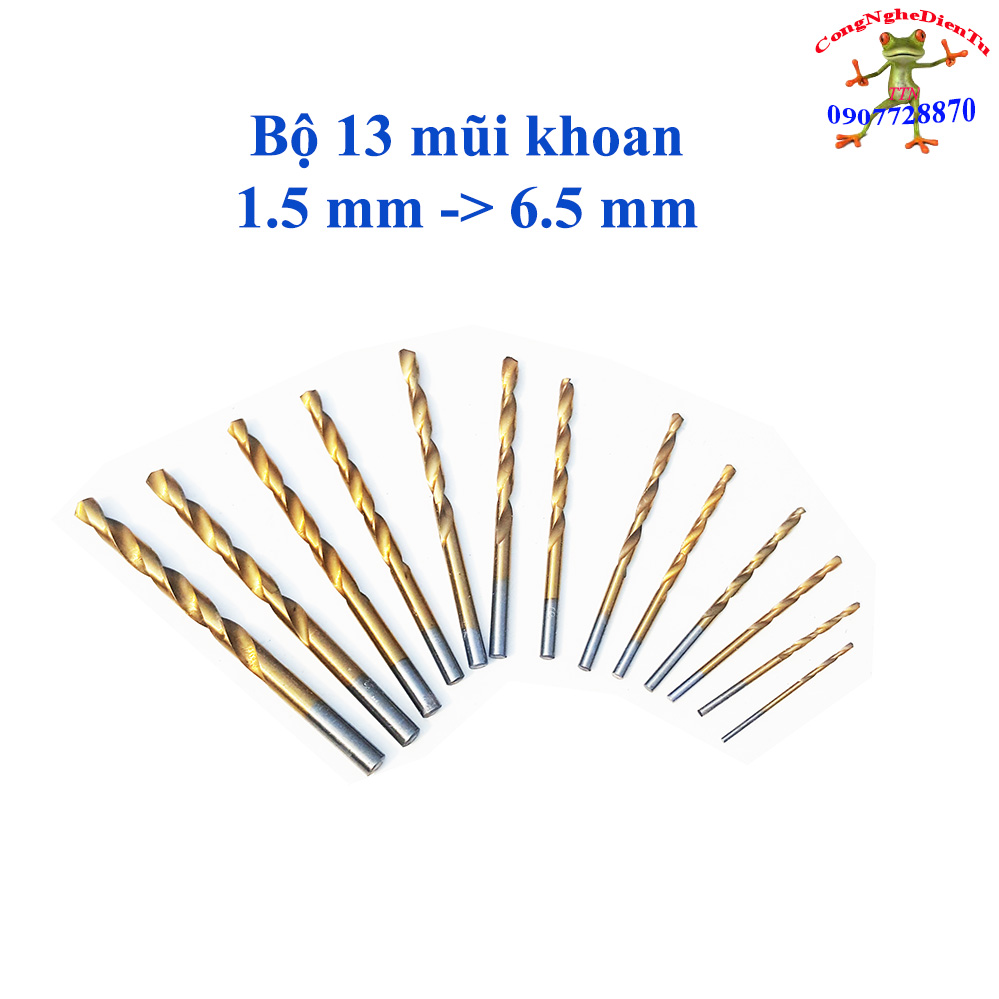 Bộ 13 mũi khoan phủ Titanium