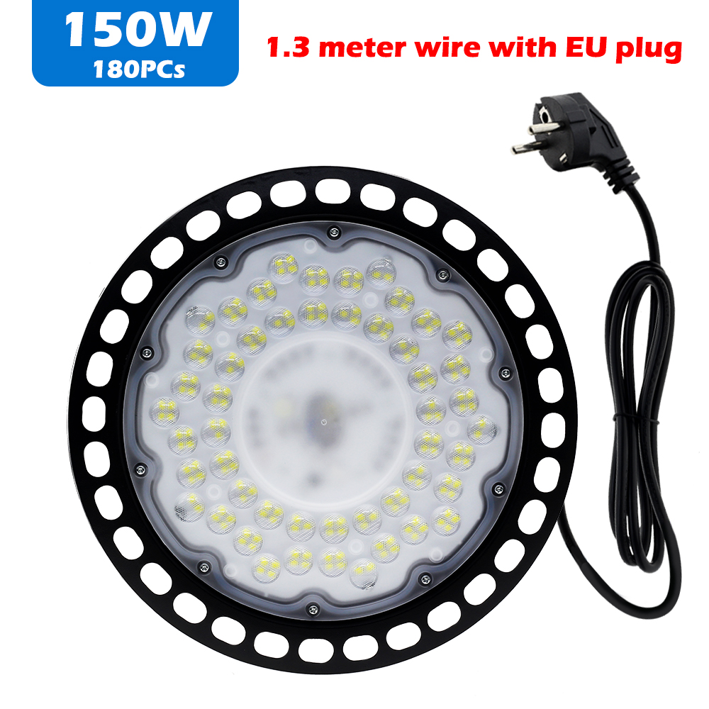thumbnail image 2 of Jomitop 200W LED UFO High Bay Light – Super Bright 6000K, Waterproof, With US Plug, For Warehouse, Gym, Factory 2 of 6