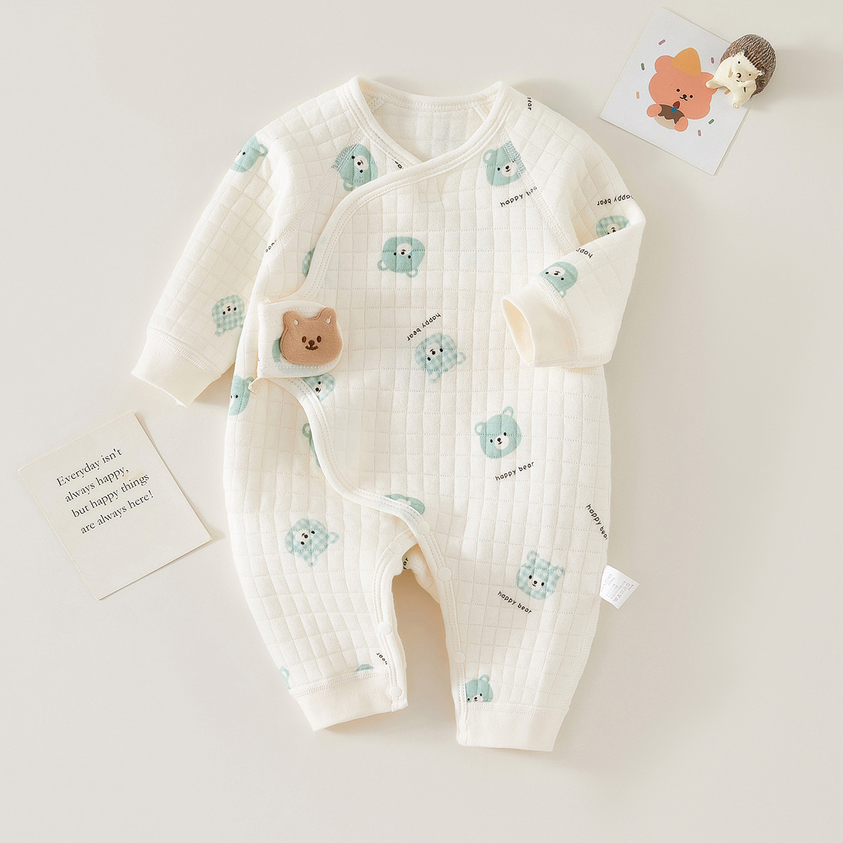 Insular Newborn onesie, baby Velcro, three-layer warm, boneless bodysuit, baby crawling suit, new butterfly suit