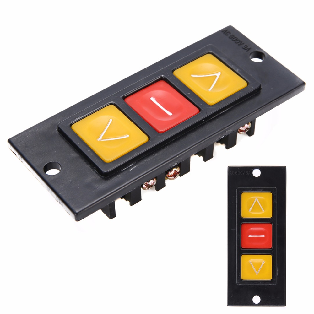 【TopazTrove】Up Down Stop 3 Buttons Switch Black Plastic Housing Push ...