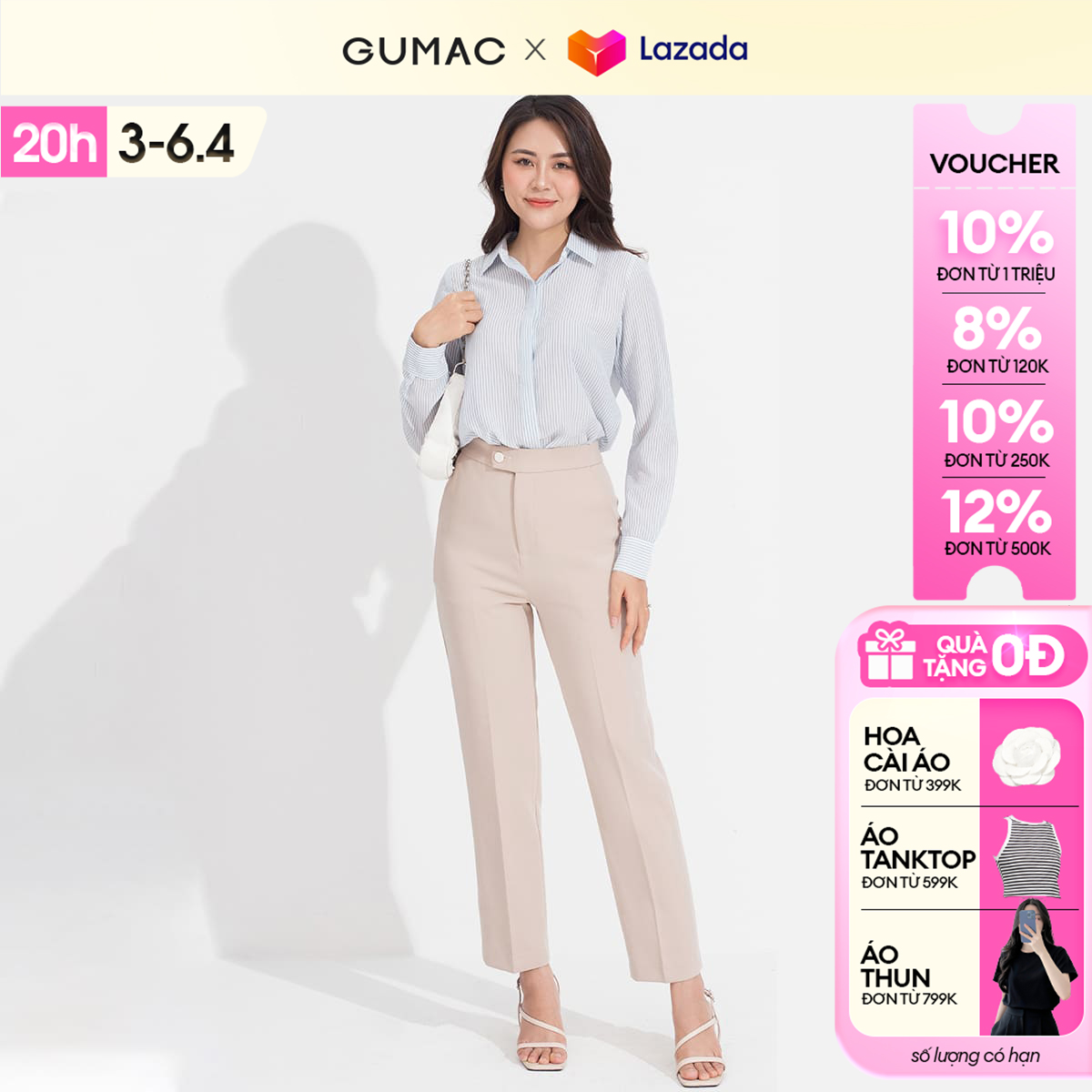 Quần tây nữ cơ bản GUMAC QD05026