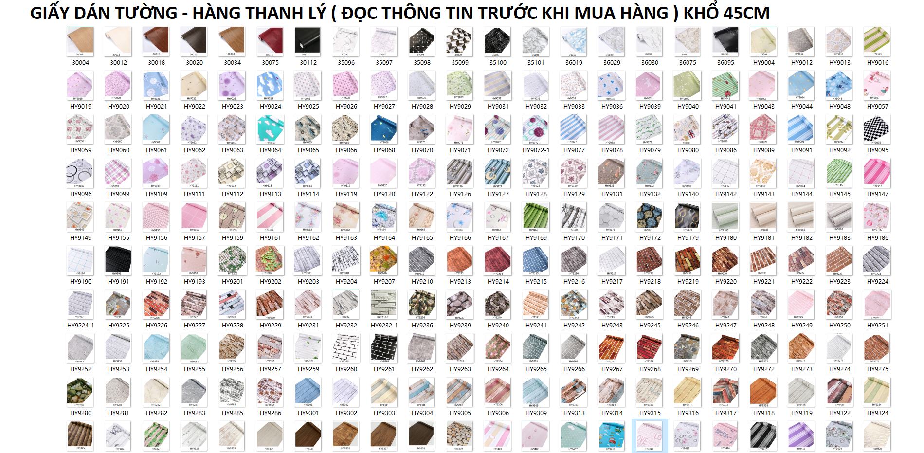 Giấy dán tường 45cm - hàng thanh lý giao ngẫu nhiên