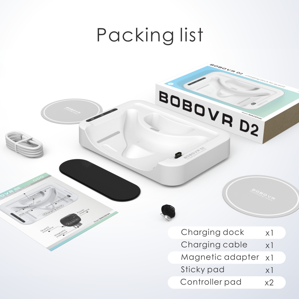 Đế Sạc BOBOVR D2 Cho Oculus Quest 2 và pin dự phòng B2
