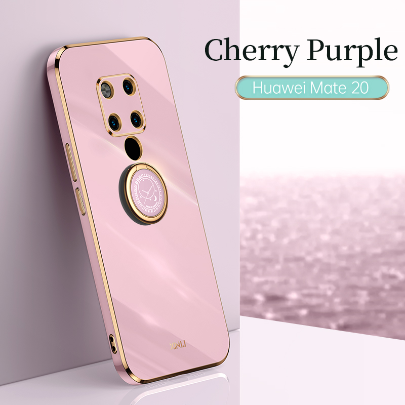 Cod plating silicone phone for huawei mate 20 - mate 20x case huawei mate 20 pro deluxe fall protection with metal ring holder