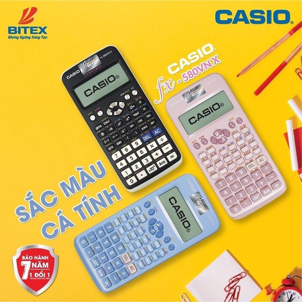 Máy tính fx-580VN X Casio dành cho học sinh, sinh viên Dùng cho các kì thi đại học, tốt nghiệp, tính toán chính xác
