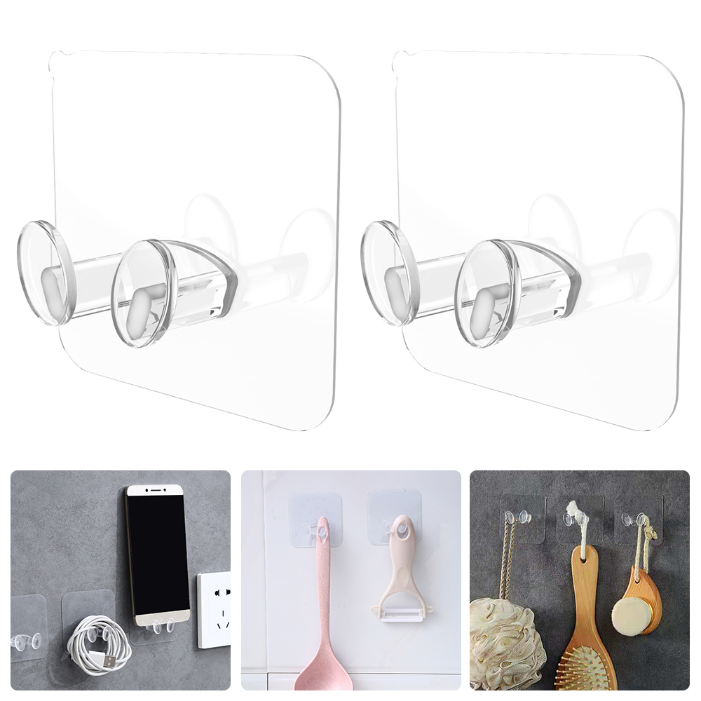 1/10/20Pcs Clear Strong Plug Hooks Adhesive Multi Purpose Transparent Plastic Pasting Hook
