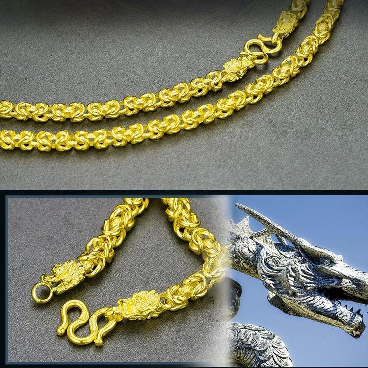 Dây chuyền nam đầu rồng mạ 24K