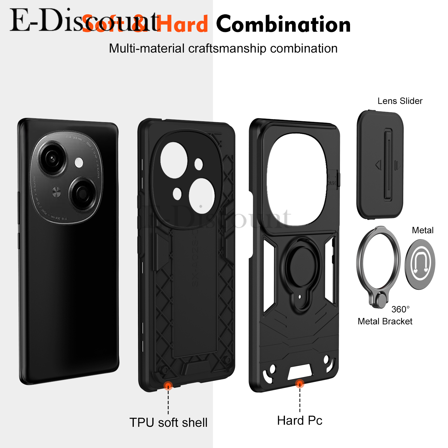New Phone case Tecno Spark Go 2025 Spark Go 1S 1 POP 9 Back cover Car Foldable Metal Bracket Sliding Camera Protection Hard Shockproof For Tecno Spark Go 1 1S 2025 Tecno POP 9 Back Cover.