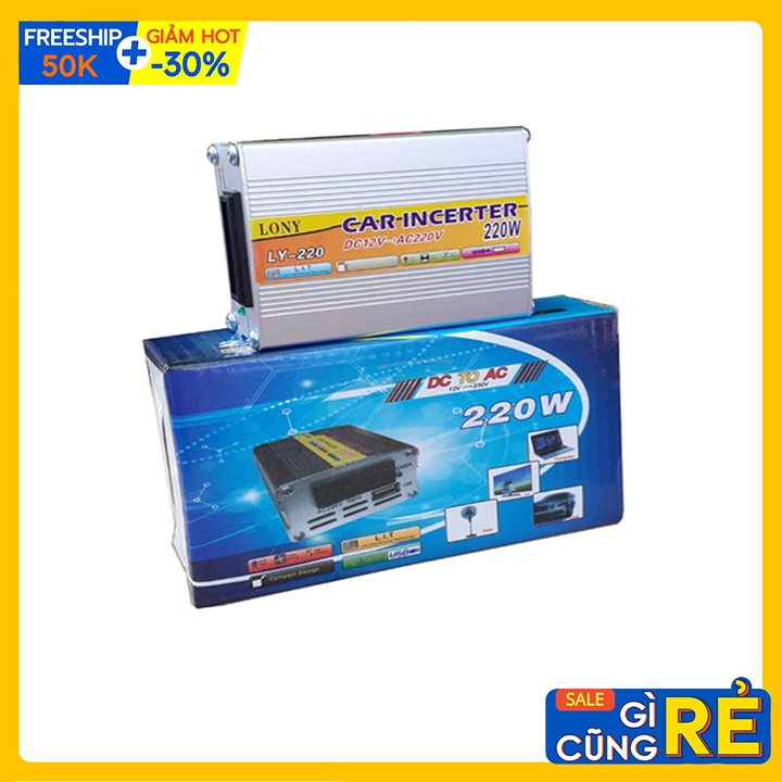 Bộ chuyển đổi nguồn điện 12v lên 220v - 220w