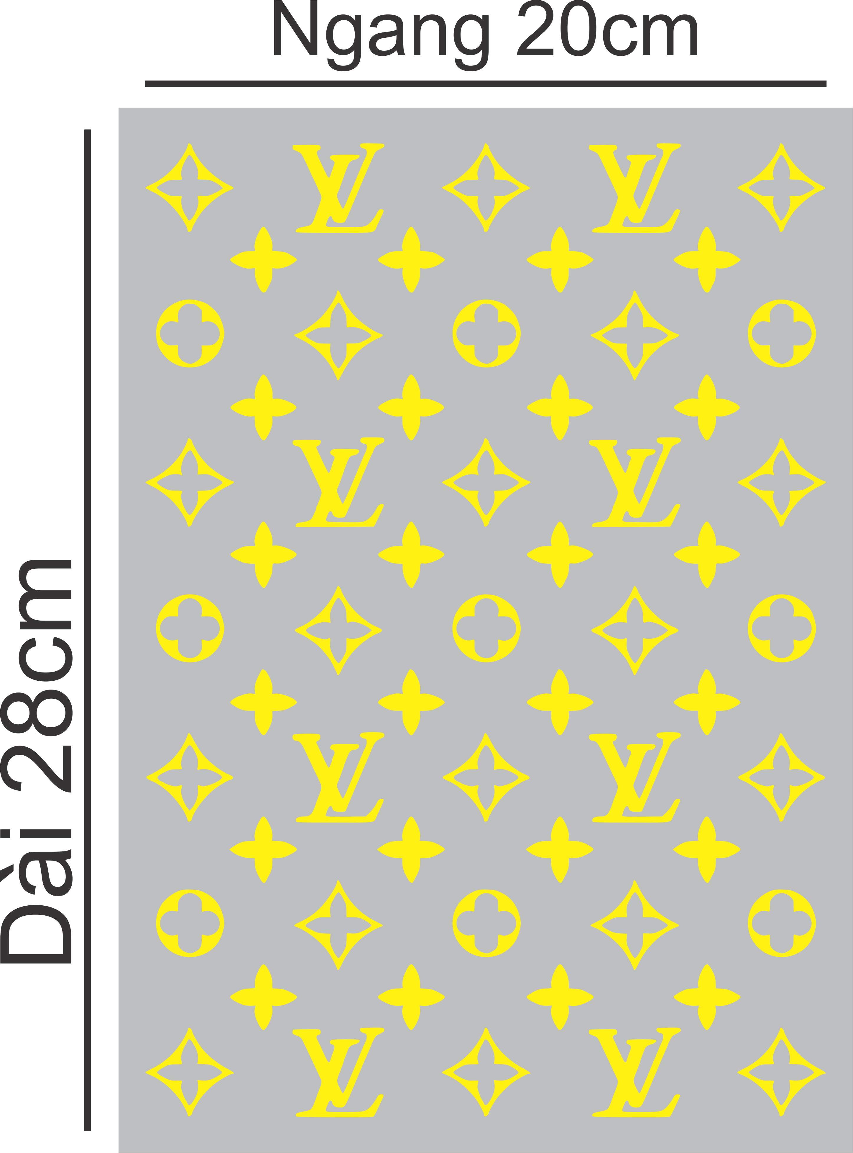 Sticker decal LV - bóc dán trang trí - kích thước 20x28cm