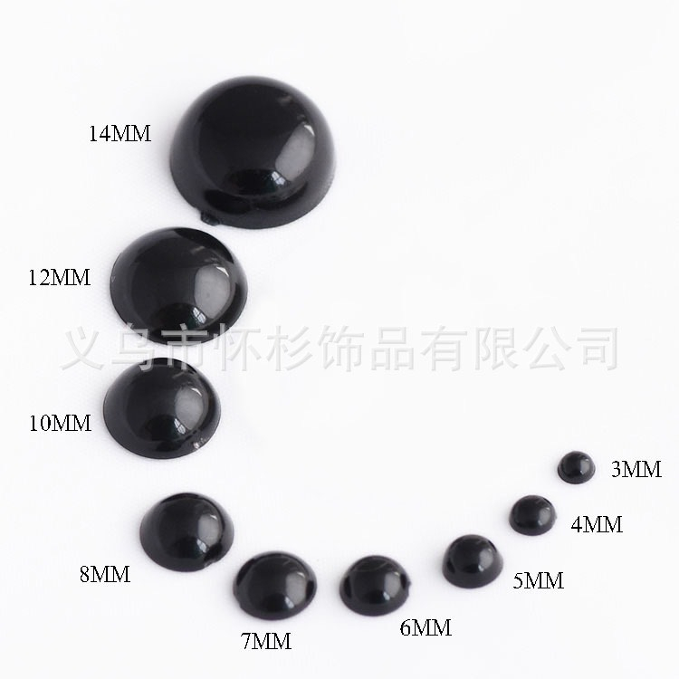 Túi 10 Đôi Mắt thú dán màu đen size 5mm,4mm,6mm_LM37