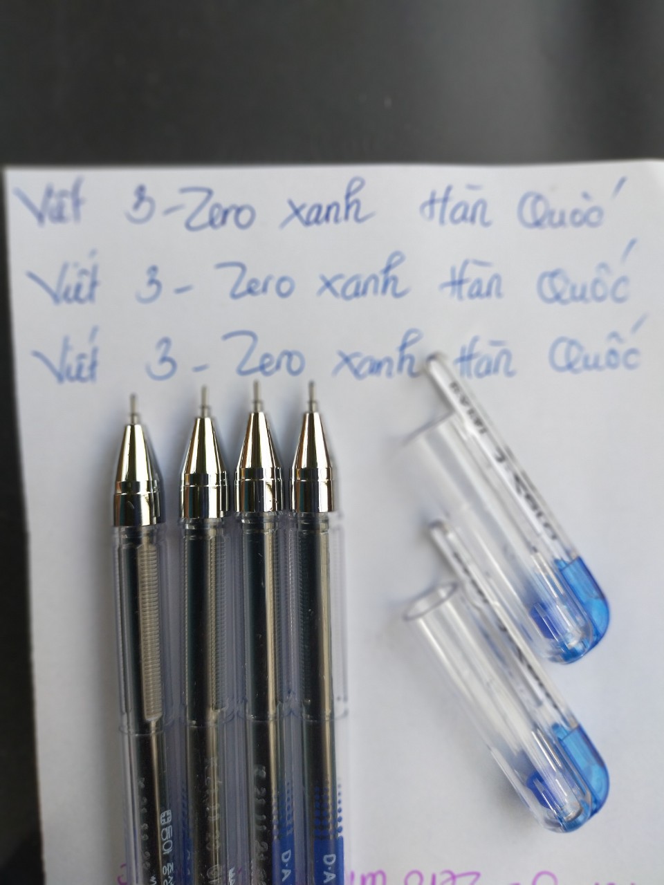 Combo 4 cây bút 3-Zero Hàn Quốc (mực xanh, tím)