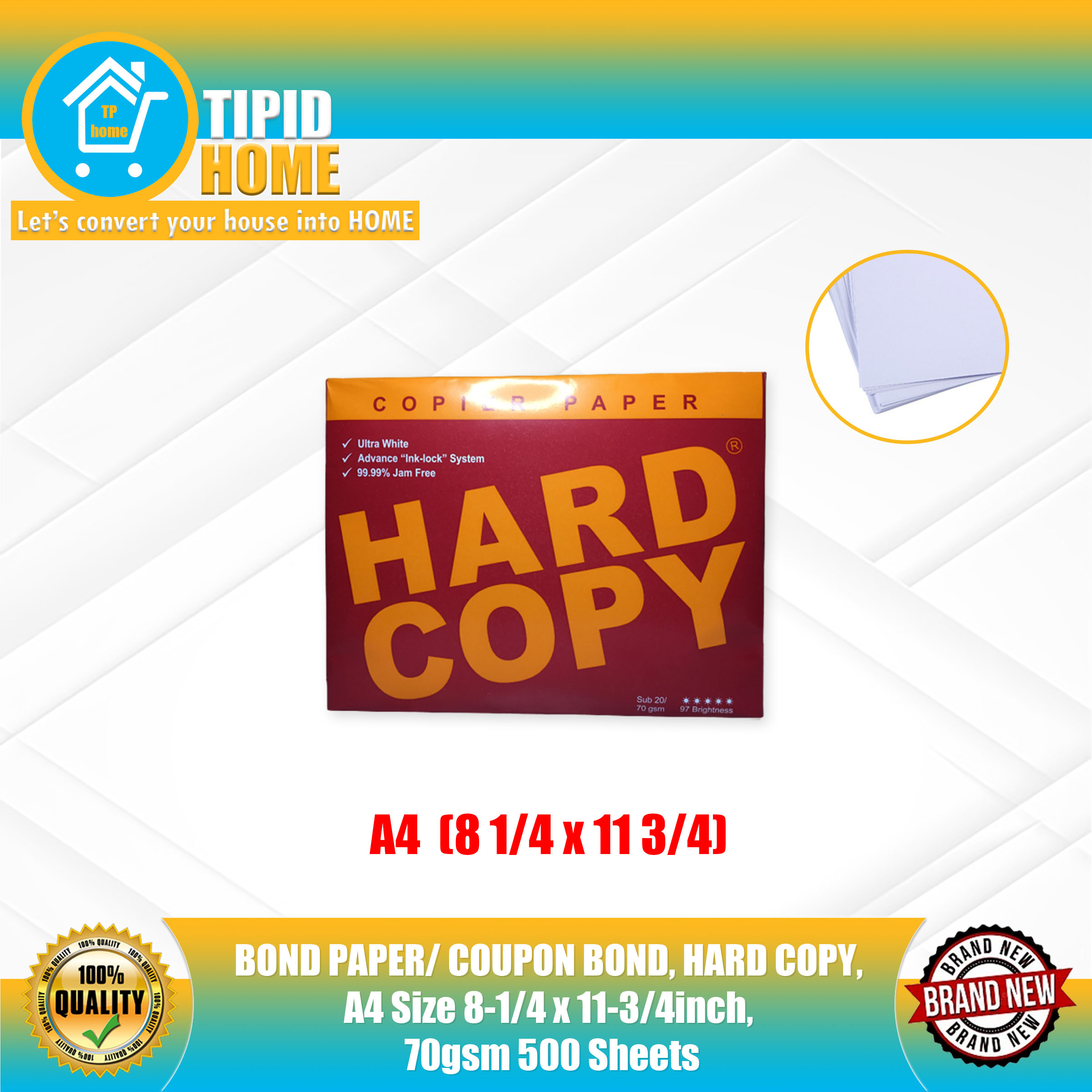 Bond Paper Coupon Bond Hard Copy Size 8 1 4 X 11 3 4inch 70gsm 500 Sheets Lazada Ph